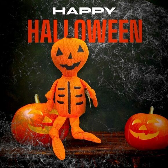 KNIT PUMPKIN IN ORANGE - Picture 1 of 2